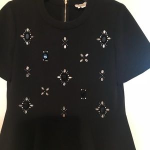 Kate Spade jeweled peplum top